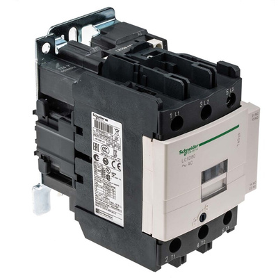 Schneider Electric LC1D Series Contactor, 115 V ac Coil, 3-Pole, 80 A, 45 kW, 3NO, 1 kV ac