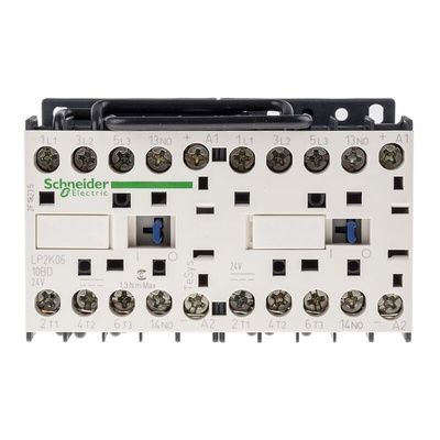 Schneider Electric LP2K Series Reversing Contactor, 24 V dc Coil, 3-Pole, 6 A, 3 kW, 3NO, 690 V ac