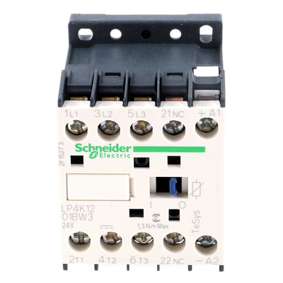Schneider Electric LP4K Series Contactor, 24 V dc Coil, 3-Pole, 12 A, 5.5 kW, 3NO, 690 V ac