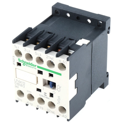 Schneider Electric LP4K Series Contactor, 24 V dc Coil, 3-Pole, 12 A, 5.5 kW, 3NO, 690 V ac