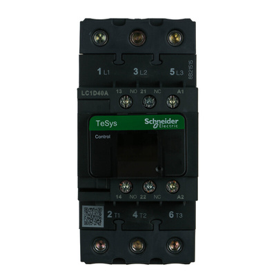 Schneider Electric LC1D Series Contactor, 230 V ac Coil, 3-Pole, 40 A, 18.5 kW, 3NO, 690 V ac