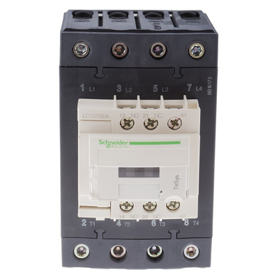 Schneider Electric LC1D Series Contactor, 230 V ac Coil, 4-Pole, 80 A, 4NO, 690 V ac