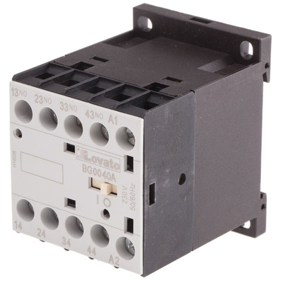 Lovato BG Series Contactor Relay, 230 V ac Coil, 4-Pole, 10 A, 4NO, 690 V ac