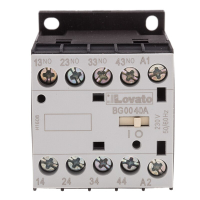 Lovato BG Series Contactor Relay, 230 V ac Coil, 4-Pole, 10 A, 4NO, 690 V ac