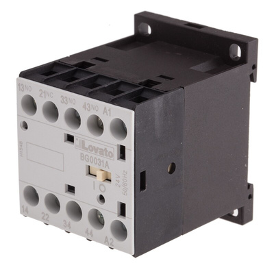 Lovato BG Series Contactor Relay, 24 V ac Coil, 4-Pole, 10 A, 3NO + 1NC, 690 V ac