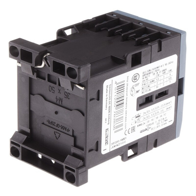 Siemens 3RT2 Series Contactor, 24 V ac Coil, 3-Pole, 7 A, 3 kW, 3NO, 400 V ac