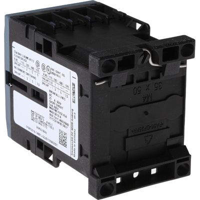 Siemens 3RT2 Series Contactor, 24 V ac Coil, 3-Pole, 9 A, 4 kW, 3NO, 400 V ac