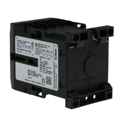 Siemens 3RT2 Series Contactor, 24 V dc Coil, 3-Pole, 9 A, 4 kW, 3NO, 400 V ac
