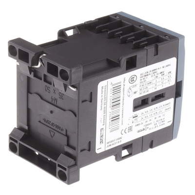 Siemens 3RT2 Series Contactor, 24 V ac Coil, 3-Pole, 12 A, 5.5 kW, 3NO, 400 V ac