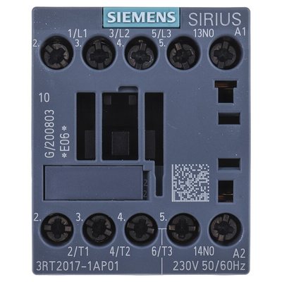 Siemens 3RT2 Series Contactor, 230 V ac Coil, 3-Pole, 12 A, 5.5 kW, 3NO, 400 V ac