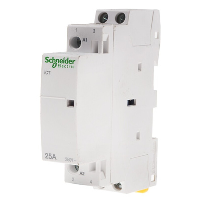 Schneider Electric iCT Series Contactor, 230 V ac Coil, 2-Pole, 25 A, 2NO, 250 V ac