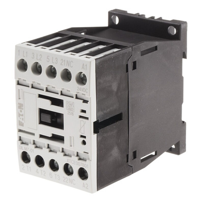 Eaton Contactor, 24 V dc Coil, 3-Pole, 7 A, 3 kW, 3NO, 400 V ac