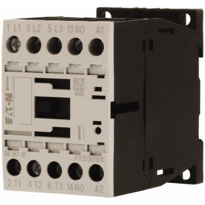 Eaton Contactor, 230 V ac Coil, 3-Pole, 7 A, 3 kW, 3NO, 400 V ac
