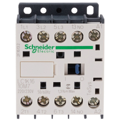 Schneider Electric LC1K Series Contactor, 220 V ac Coil, 3-Pole, 16 A, 3NO, 690 V ac