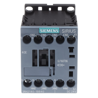 Siemens 3RH2 Series Contactor, 24 V dc Coil, 4-Pole, 10 A, 4NO, 690 V ac