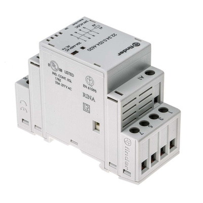 Finder 22 Series Series Contactor, 24 V ac Coil, 4-Pole, 25 A, 4 kW, 2NO + 2NC, 250 V ac, 440 V ac