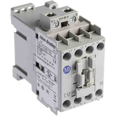 Allen Bradley 100C Series Contactor, 24 V dc Coil, 3-Pole, 12 A, 5.5 kW, 3NO, 690 V ac