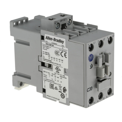 Allen Bradley 100C Series Contactor, 24 V dc Coil, 3-Pole, 30 A, 15 kW, 3NO, 690 V ac