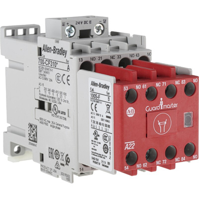 Allen Bradley 700S-CF Series Contactor, 24 V dc Coil, 8-Pole, 25 A, 2NO + 2NC, 3NO + 1NC, 690 V ac
