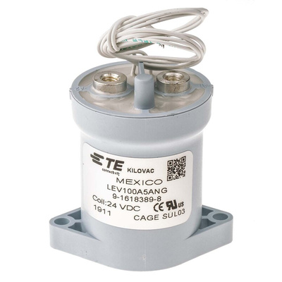 TE Connectivity LEV100 Series Contactor, 24 V dc Coil, 1-Pole, 100 A, 1NO