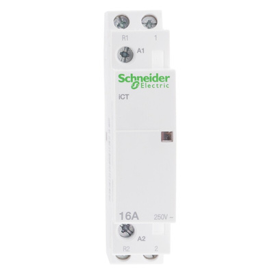 Schneider Electric iCT Series Contactor, 230 V ac Coil, 2-Pole, 16 A, 1NO + 1NC, 250 V ac