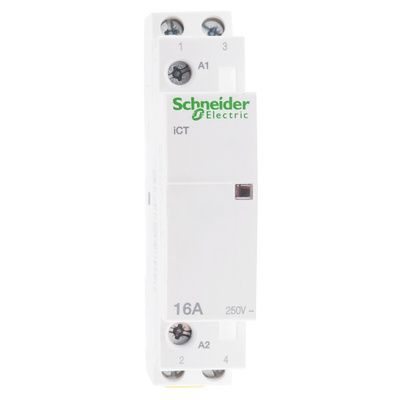 Schneider Electric iCT Series Contactor, 230 V ac Coil, 2-Pole, 16 A, 2NO, 250 V ac