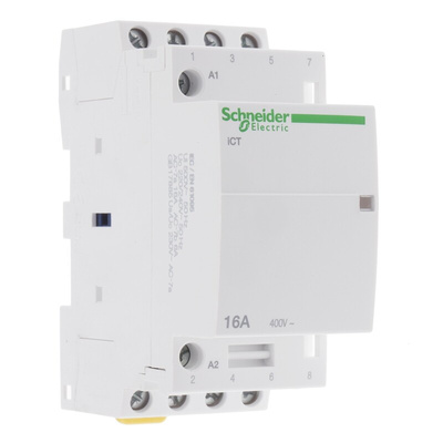 Schneider Electric iCT Series Contactor, 230 V ac Coil, 4-Pole, 16 A, 4NO, 400 V ac