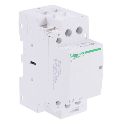 Schneider Electric iCT Series Contactor, 230 V ac Coil, 2-Pole, 63 A, 2NO, 250 V ac