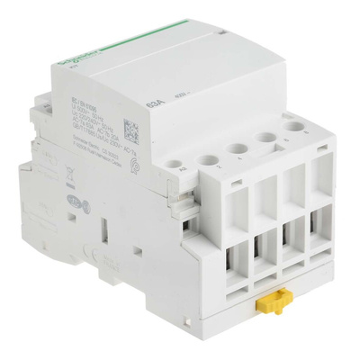 Schneider Electric iCT Series Contactor, 230 V ac Coil, 4-Pole, 63 A, 4NO, 400 V ac