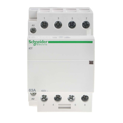 Schneider Electric iCT Series Contactor, 230 V ac Coil, 4-Pole, 63 A, 4NO, 400 V ac
