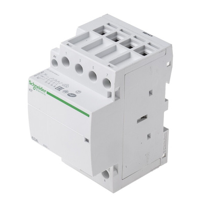 Schneider Electric iCT Series Contactor, 24 V ac Coil, 4-Pole, 63 A, 4NO, 400 V ac