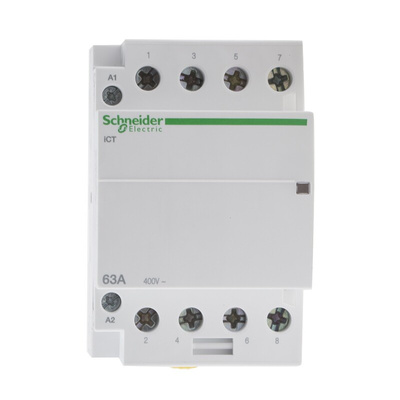 Schneider Electric iCT Series Contactor, 24 V ac Coil, 4-Pole, 63 A, 4NO, 400 V ac
