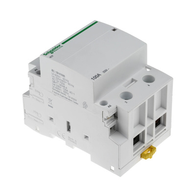 Schneider Electric iCT Series Contactor, 230 V ac Coil, 2-Pole, 100 A, 2NO, 250 V ac