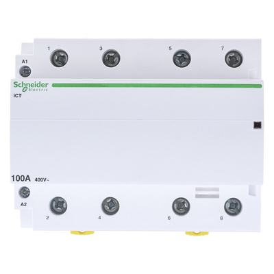Schneider Electric iCT Series Contactor, 230 V ac Coil, 4-Pole, 100 A, 4NO, 400 V ac