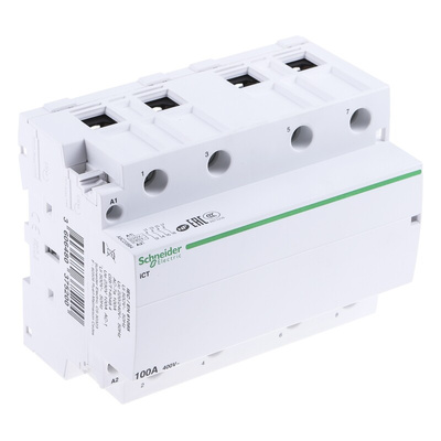 Schneider Electric iCT Series Contactor, 230 V ac Coil, 4-Pole, 100 A, 4NO, 400 V ac