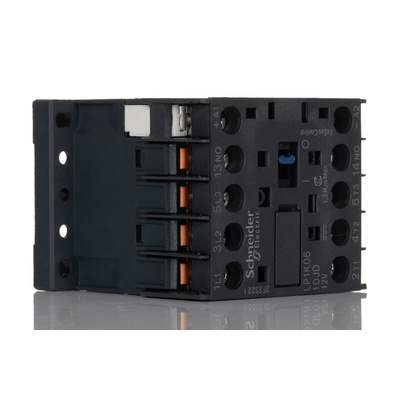 Schneider Electric LP1K Series Contactor, 12 V dc Coil, 3-Pole, 6 A, 2.2 kW, 1NO, 600 V ac