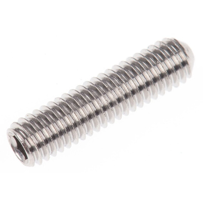 Plain Stainless Steel Hex Socket Set M3 x 12mm Grub Screw