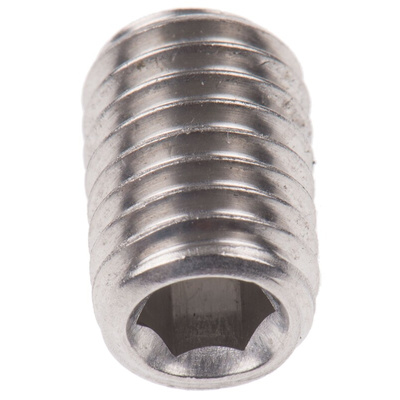 Plain Stainless Steel Hex Socket Set M8 x 12mm Grub Screw