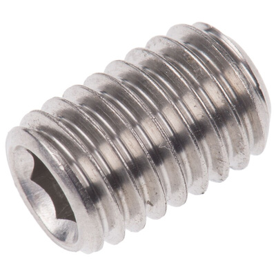 Plain Stainless Steel Hex Socket Set M8 x 12mm Grub Screw