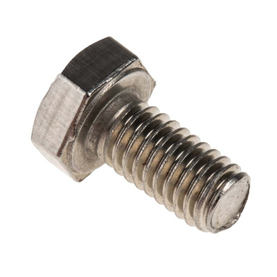 Plain Stainless Steel Hex, Hex Bolt, M6 x 12mm