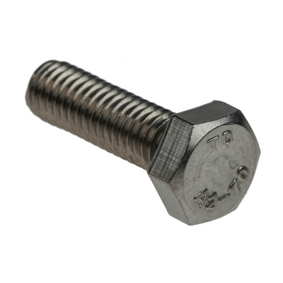 Plain Stainless Steel Hex, Hex Bolt, M6 x 20mm