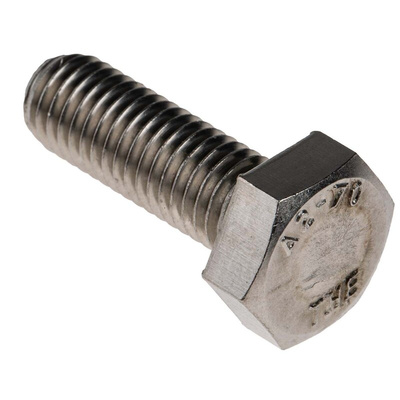 Plain Stainless Steel Hex, Hex Bolt, M10 x 30mm