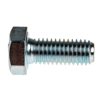 Zinc plated & clear Passivated Steel Hex, Hex Bolt, M8 x 20mm