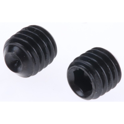 Black, Self-Colour Steel Hex Socket Set M6 x 6mm Grub Screw