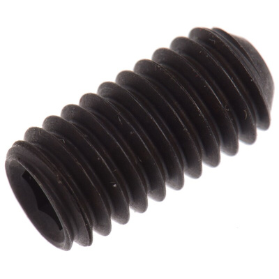 Black, Self-Colour Steel Hex Socket Set M6 x 12mm Grub Screw