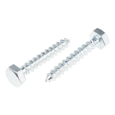 RS PRO Hex Coach Screw, Steel Bright Zinc Plated, 10mm x 60mm