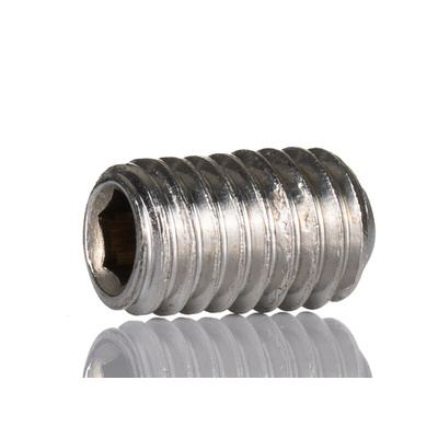 Plain Stainless Steel Hex M6 x 10mm Grub Screw