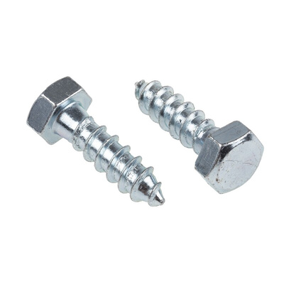RS PRO Hex Coach Screw, Steel Bright Zinc Plated, 12mm x 40mm