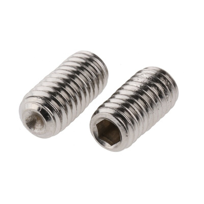 Plain Stainless Steel Hex Socket Set M6 x 12mm Grub Screw