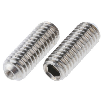Plain Stainless Steel Hex Socket Set M6 x 16mm Grub Screw